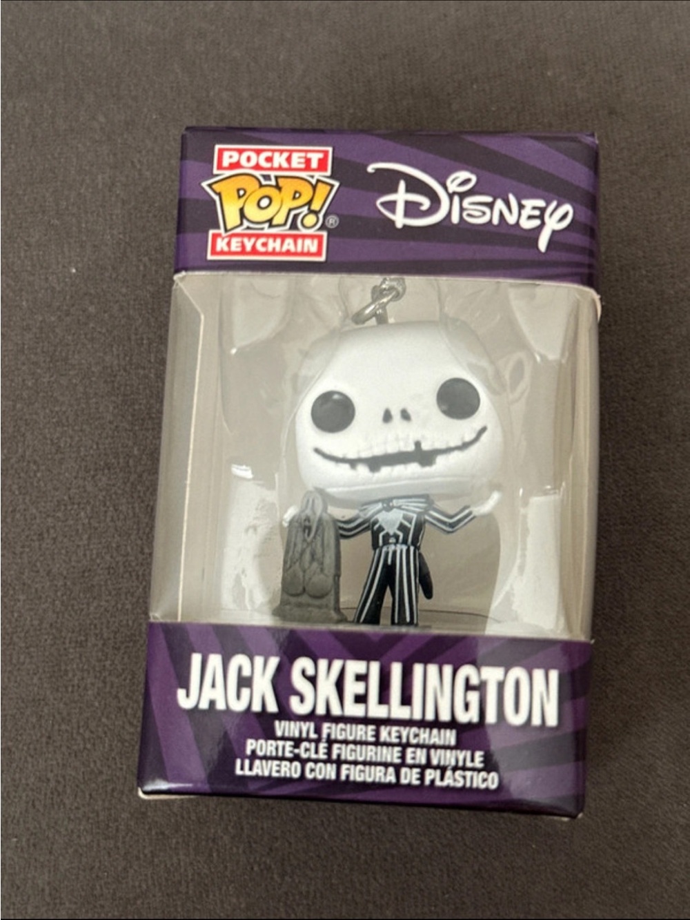 Disney Jack Skellington Vinyl Pocket POP! Keychain - White, Black, Purple